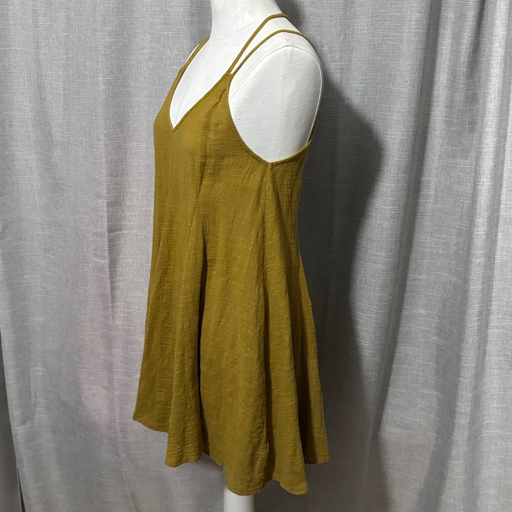 100% Cotton Lush Brand Skater Style Strappy Dress-Sz S-Chartreuse-GUC - Picture 9 of 16